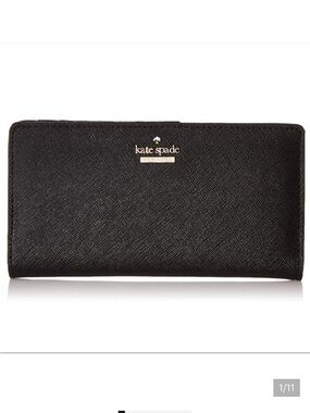KATE Spade Cameron Street Large Staci Slim Black Leather Bifold Wallet